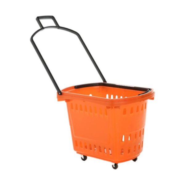 Orange Rolling Shopping Baskets 33L