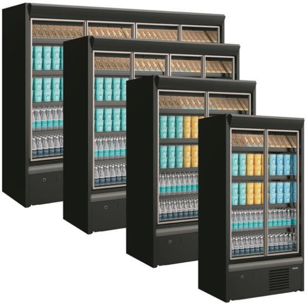 Galaxy Full Glass Door Black Multideck