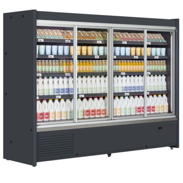 Hinged Glass Door Supermarket Chilled Display Fridge 2.5m-8.2ft ICY