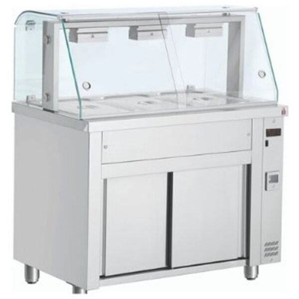 INOMAK Bain Marie with glass structure 3x GN1/1