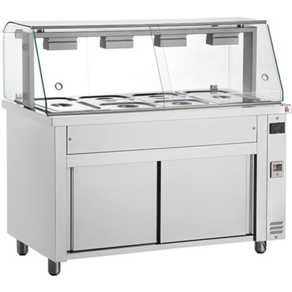 INOMAK Bain Marie with glass structure 4x GN1/1