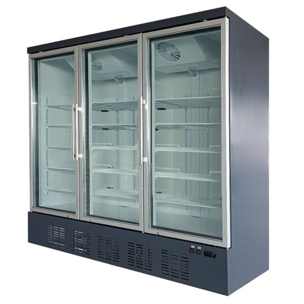 Upright Three Glass Door Freezer Moli 205cm 7ft - 1426Ltr (2m)