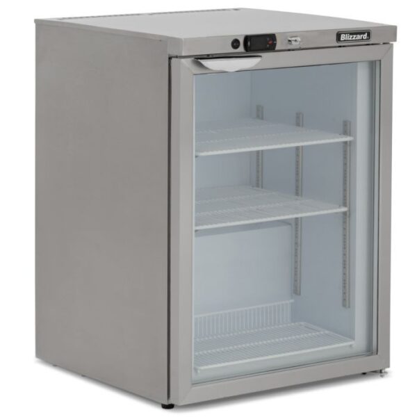 BLIZZARD Glass Door S.S Under Counter Freezer 105L