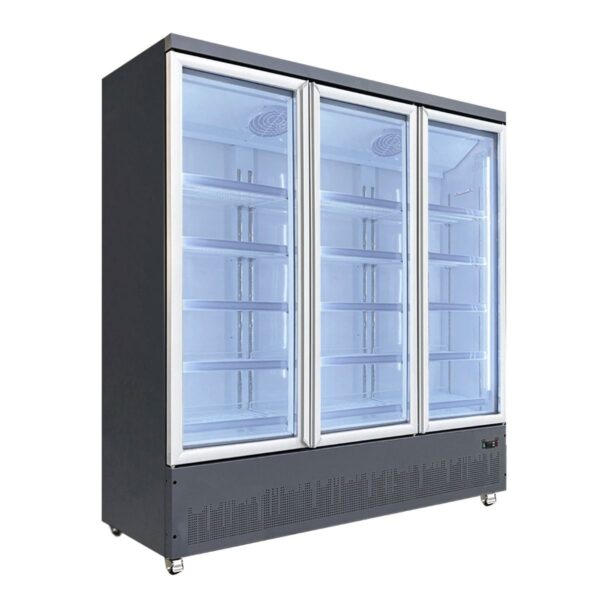 Commercial Upright Three Glass Door Freezer | Poli 188cm